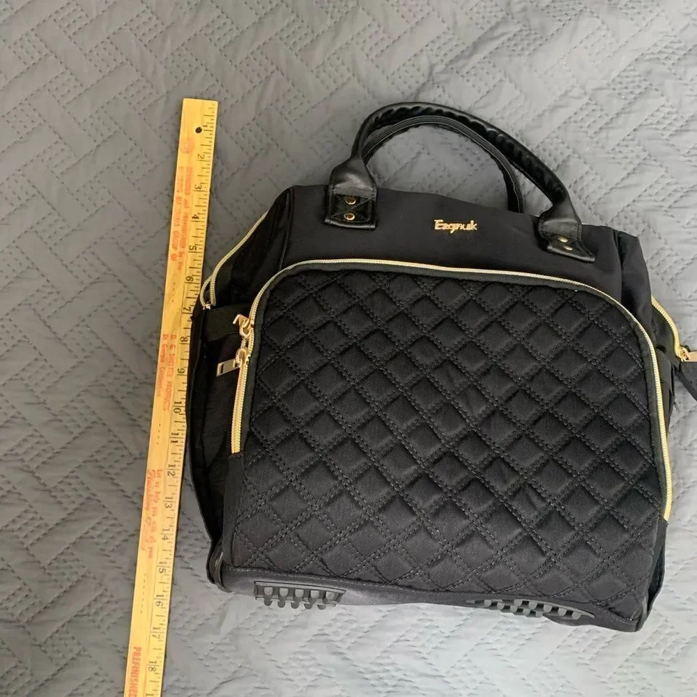 Black Diaper Bag with Teddy Bear